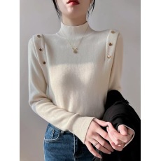 批发半高领毛衣打底衫女秋冬2023新款洋气内搭长袖针织衫高级时尚上衣