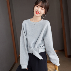 批发实拍有2026春款时尚气质宽松高腰收腰显瘦小众短款卫衣