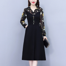 批发女装连衣裙2026秋季<b class='q'>新款</b>气质韩版显瘦时尚收腰裙子中年妈妈假两件