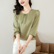 批发中式复古盘扣女<b class='q'>衬衫</b>2026春季爆款气质时尚盘扣长袖女小衫