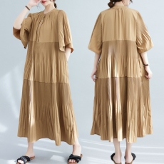 批发实拍2026新款宽松显瘦大码长款<b class='q'>连衣裙</b>