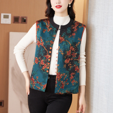 批发实拍 2026新款缎面香云纱双面穿衬衫<b class='q'>中老年</b><b class='q'>妈妈</b>装衬衣女<b class='q'>马甲</b>上衣