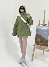 实拍2013美式重磅防水冲锋衣拉链连帽潮牌宽松夹克刺绣外套