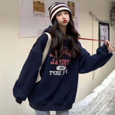 批发韩国<b class='q'>外贸</b>加绒卫衣女韩版潮学生宽松慵懒风长袖加厚上衣连帽<b class='q'>外套</b>