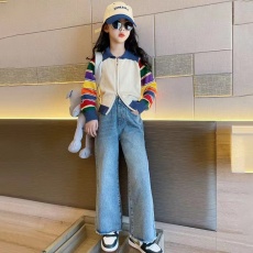 批发女童外套<b class='q'>春</b>秋装2024新款儿童百搭针织开衫宝宝洋气毛衣秋季潮童装