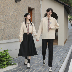 批发2025实拍新款学院风情侣装小初中高中成人礼毕业服学生班服校服