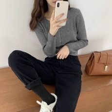 批发2026年秋V领针织衫女薄款长袖纯色打底上衣短款外搭<b class='q'>毛衣外套</b>开衫