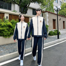 批发2025秋季新款实拍运动套装班服校服三件套