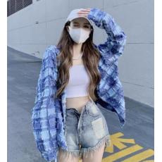 批发流苏编织法式格子众气质<b class='q'>长袖</b><b class='q'>衬衫</b>春季设计感撞色格子复古外套女