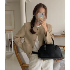 批发现~休闲圆领百搭单排扣西装外套英伦纯色<b class='q'>冬</b>季上衣