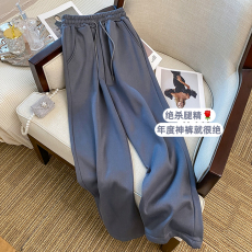 批发实拍  休闲运动<b class='q'>裤子</b>女春秋韩版宽松束脚高腰显瘦百搭直筒卫裤