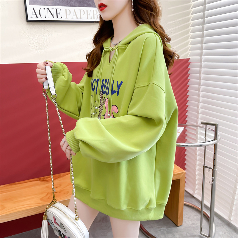 First real shot of bag collar sweatshirt for women new spring and autumn large size loose top with design