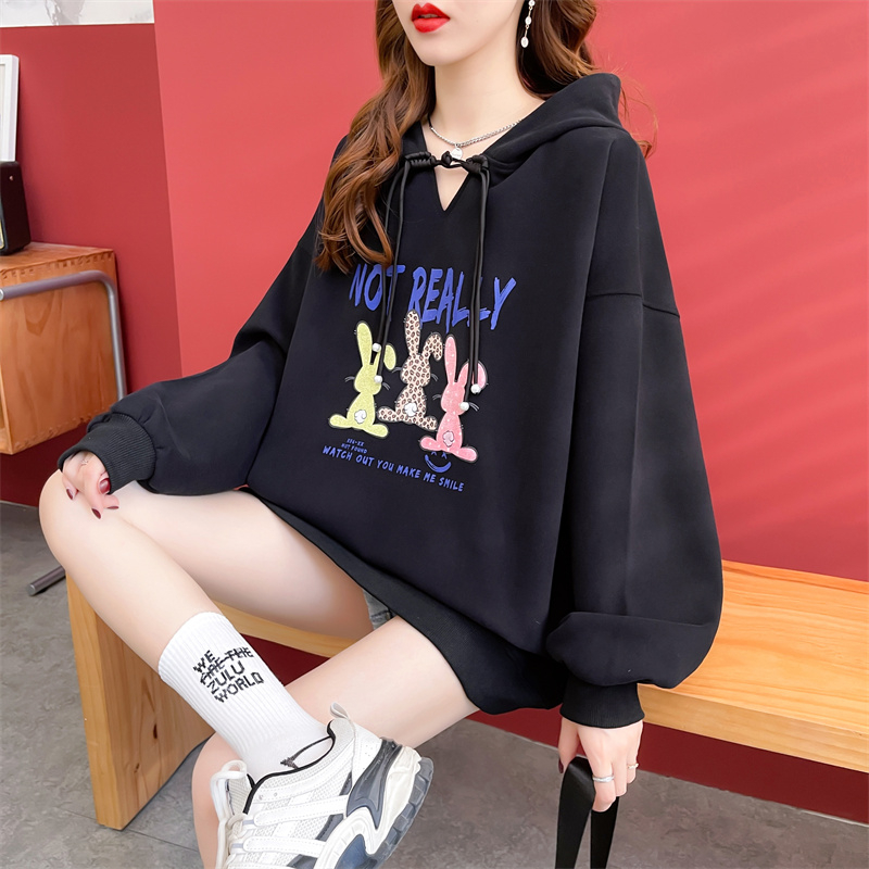 First real shot of bag collar sweatshirt for women new spring and autumn large size loose top with design