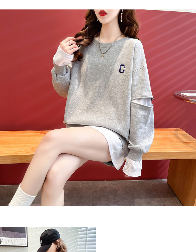 Eerste release van visschubbenontwerp hoodie dames twee stukken 2023 nieuwe lente en herfst geborduurd los oversized_voghion.com