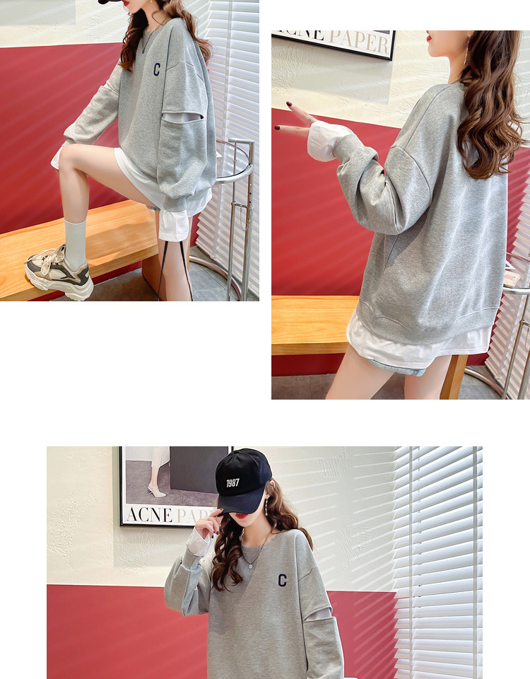 Eerste release van visschubbenontwerp hoodie dames twee stukken 2023 nieuwe lente en herfst geborduurd los oversized_voghion.com