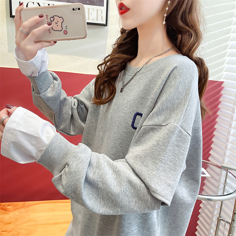 Eerste release van visschubbenontwerp hoodie dames twee stukken 2023 nieuwe lente en herfst geborduurd los oversized_voghion.com