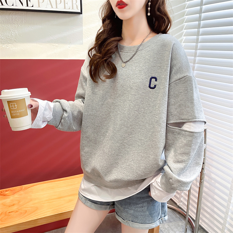Eerste release van visschubbenontwerp hoodie dames twee stukken 2023 nieuwe lente en herfst geborduurd los oversized_voghion.com