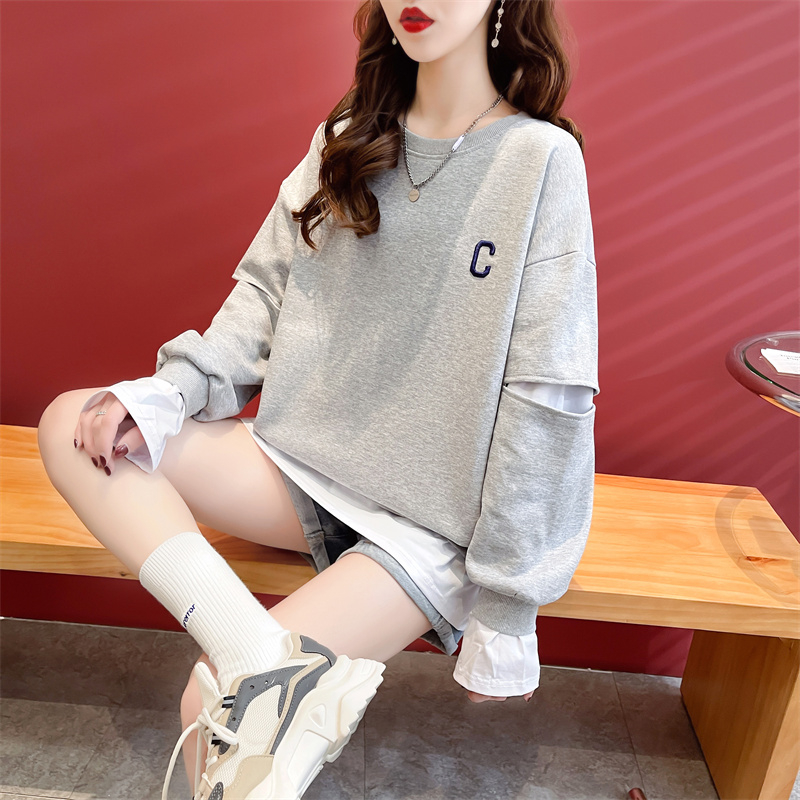 Eerste release van visschubbenontwerp hoodie dames twee stukken 2023 nieuwe lente en herfst geborduurd los oversized_voghion.com