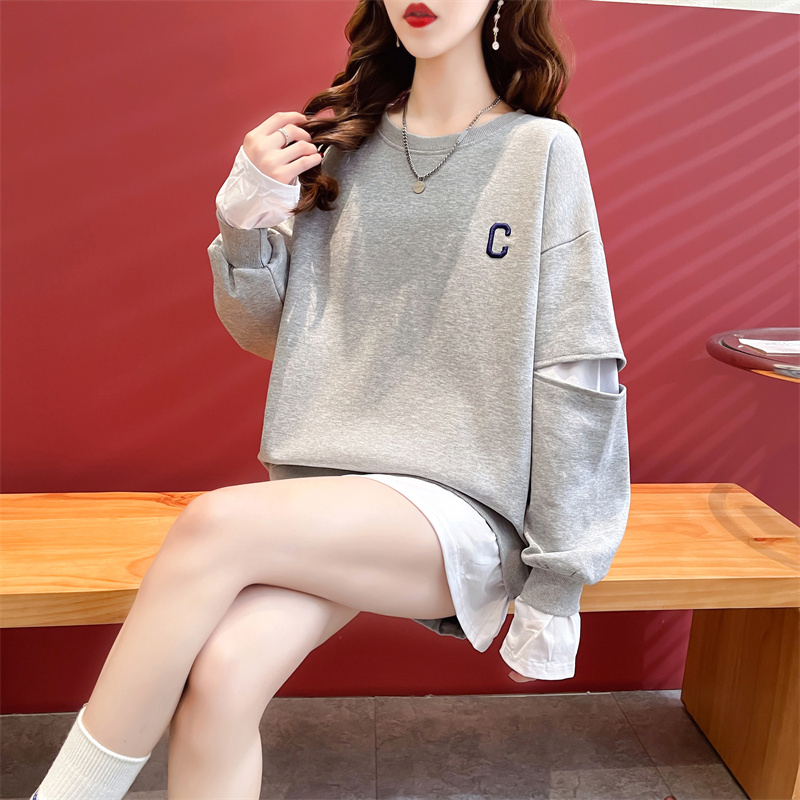 Eerste release van visschubbenontwerp hoodie dames twee stukken 2023 nieuwe lente en herfst geborduurd los oversized_voghion.com