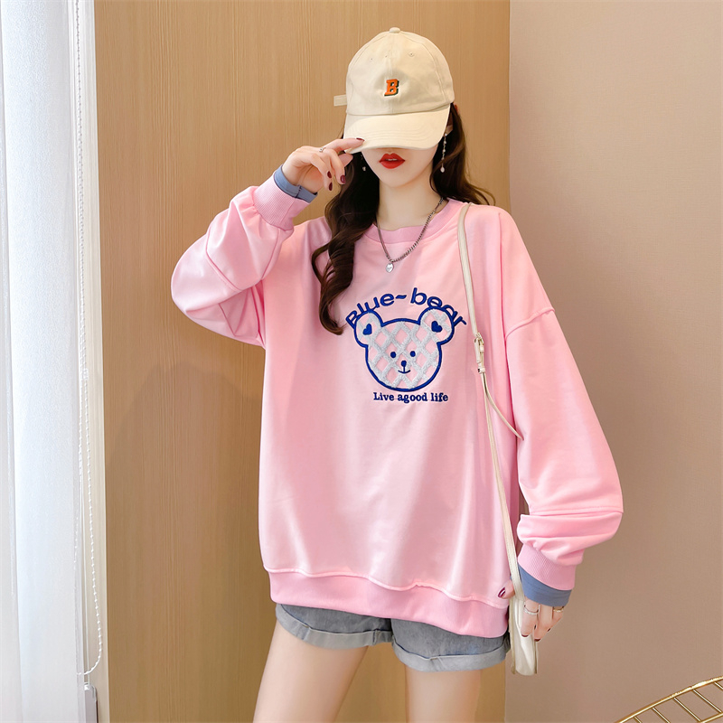 First real shot of design bear sweatshirt for women new spring and autumn holiday two large size loose tops