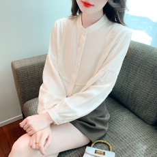 批发立领法式衬衫女春秋季2026新款设计感小众小个子上衣内搭衬衣