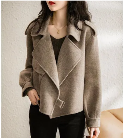 MY16830# 外贸原单意大利女装余单外单清仓出口欧货气质洋气毛呢短外套...