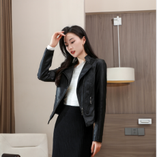 批发实拍小皮衣外套女士<b class='q'>春</b>秋2026<b class='q'>春</b>秋款时尚百搭气质机车服皮夹克上衣