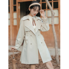 批发2026春秋新款气质通勤<b class='q'>双排扣</b><b class='q'>风衣</b>外套女设计感中长款宽松大衣