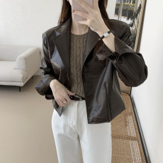 批发尺寸已更新 韩国chic 秋冬小众机车短款皮衣外套
