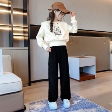 批发华棉复合牛奶丝320克卫衣 <b class='q'>女</b><b class='q'>童</b><b class='q'>春</b>秋<b class='q'>套装</b>2026新款洋气中<b class='q'>大</b>童两件套