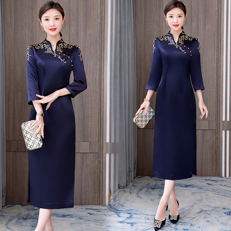 MY70264# 旗袍高端喜婆婆婚宴装高档大气结婚母亲婚礼礼服女裝貨源服裝...