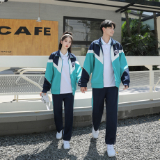 批发实拍情侣装男女同款<b class='q'>秋</b>款宽松学生班服运动服校服运动会三件套套装