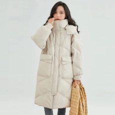 批发<b class='q'>雅</b><b class='q'>鹿</b>同款羽绒棉服女中长款女装2022冬季新款加厚连帽宽松保暖外套