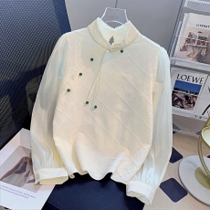 批发新中式旗袍<b class='q'>雪纺上衣</b>女高级感盘扣国风衬衫春装2026年新款禅意小衫