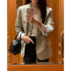 批发尺寸已更新 韩国chic 休闲经典翻领单排扣<b class='q'>西装</b>外套