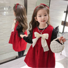 批发金丝绒女童<b class='q'>冬</b>装连衣裙洋气儿童礼服公主裙婴儿衣服宝宝<b class='q'>冬</b>季裙子