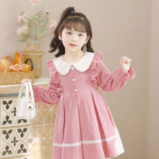 批发金丝绒2023新款可爱超萌公主裙女童连衣裙春秋童装女孩儿童裙子