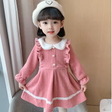 批发金丝绒2023中小童秋<b class='q'>冬</b>连衣裙韩版女孩公主裙洋气女宝宝裙子可爱