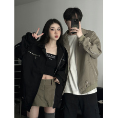 批发实拍情侣飞行员夹克男秋季无性别男女cleanfit外套高街美式棒球服