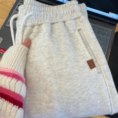 批发617#棉质美式米白哈伦束脚裤子女秋冬新款慵懒风阔腿抽绳卫裤子女