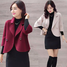 批发2025年秋冬季新款韩版女装毛呢短外套时尚西服<b class='q'>修身</b>短款呢子<b class='q'>小西装</b>