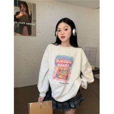 批发实拍实价 2025早秋新款百搭童趣<b class='q'>小熊</b>宽松<b class='q'>卫衣</b>女