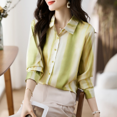 批发实拍洋气休闲秋季新款女装仿<b class='q'>真丝</b>雪纺衫上衣开衫<b class='q'>衬衫</b>打底衫<b class='q'>衬衣</b>