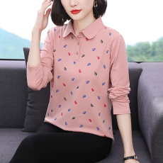 批发<b class='q'>妈妈装</b>2026年春季新款长袖女T恤高级感小众设计宽松显瘦拼接上衣