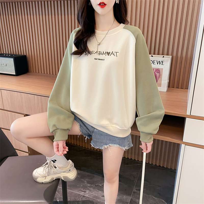 실사 모방 Mianhua 면 후드티 새로운 알파벳 루즈핏 후드티