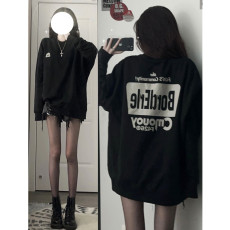 纯棉-华棉抖音爆款薄款310克/加绒410克秋冬装卫衣女印花宽松大码