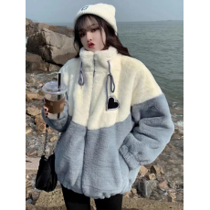 批发加绒加厚羊羔毛卫衣少女2026秋冬装初中高中学生棉衣棉服外套
