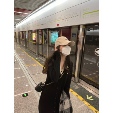 批发双层门襟假两件针织裙~设计感V领直筒过膝连衣裙女