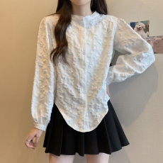 批发已出货实拍2025<b class='q'>春</b>装大码气质仙女蕾丝立体绣花衬衫设计感小众上衣