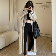批发日系复古中长款针织开衫女秋<b class='q'>冬</b>新款设计感慵懒宽松毛衣外套大